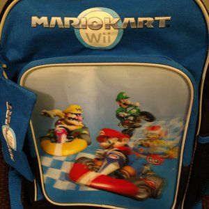 Mario Backpack - Blue with Pencil case. preowned
